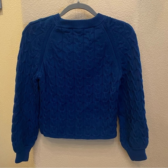 NWT~J. CREW Women Blue Cable Knit Sweater Size XS - Picture 5 of 9